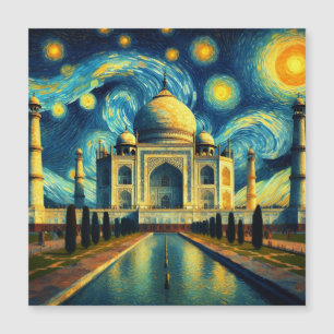 Taj Mahal India Starry Night Magnetkarte