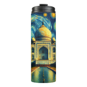 Taj Mahal India Starry Night Thermosbecher