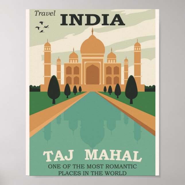 Taj Mahal - India Travel Poster (Vorne)