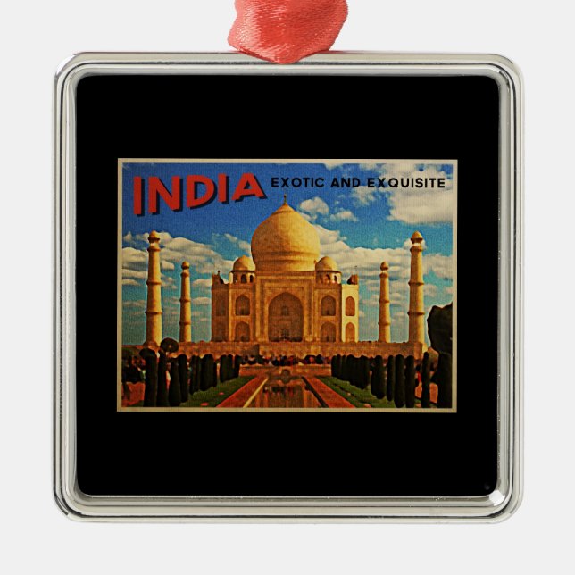 Taj Mahal India Vintag Ornament Aus Metall (Vorne)
