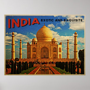 Taj Mahal India Vintag Poster