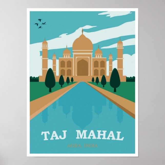 Taj Mahal India Vintage Travel Poster (Vorne)