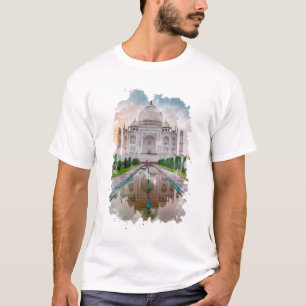 Taj Mahal Indien Aquarell Kunst T-Shirt