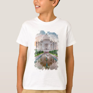 Taj Mahal Indien Aquarell-Kunst T-Shirt