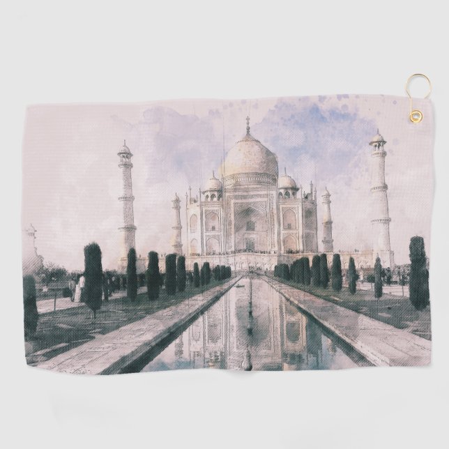 Taj Mahal, Indien Golfhandtuch (Horizontal)
