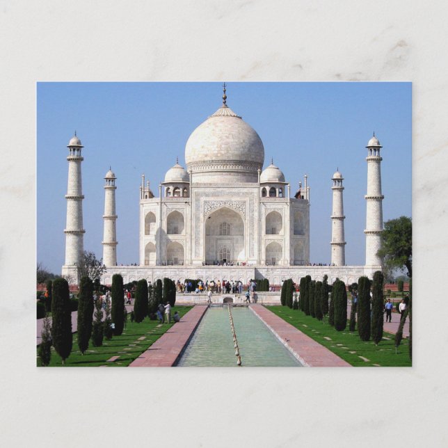 Taj Mahal, Indien "Krone des Palastes" Postkarte (Vorderseite)