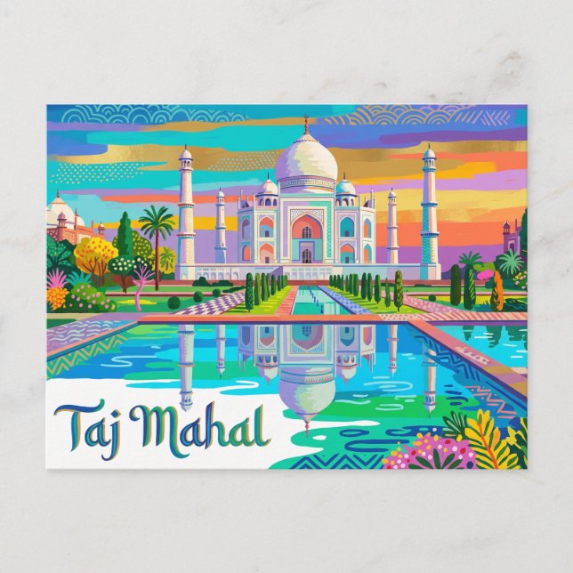 Taj Mahal Indien Postkarte (Vorderseite)