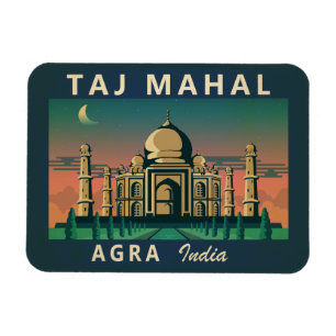 Taj Mahal Indien Reise Kunst Vintage Magnet