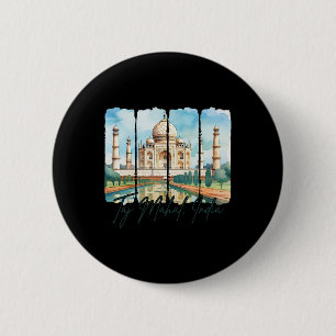 Taj Mahal Indien Reise Trip Taj Mahal Souvenir Button
