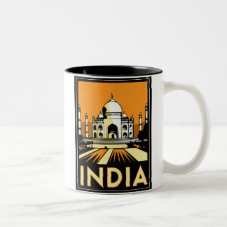 Taj Mahal Indien retro Reise des Kunst-Dekos Zweifarbige Tasse