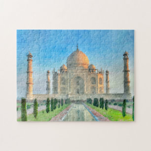 Taj Mahal Jigsaw Puzzle - farbenfrohe Kunst