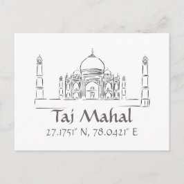 Taj Mahal Latitude Longitude Postcard Postkarte