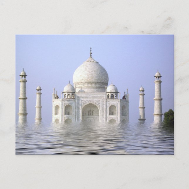 Taj-Mahal mit Wasser Postkarte (Vorderseite)