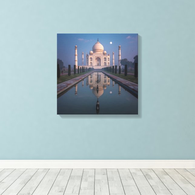 Taj Mahal Reflection Gift Wrap – Serene Moonlit Ar Leinwanddruck (Insitu (Holzboden))