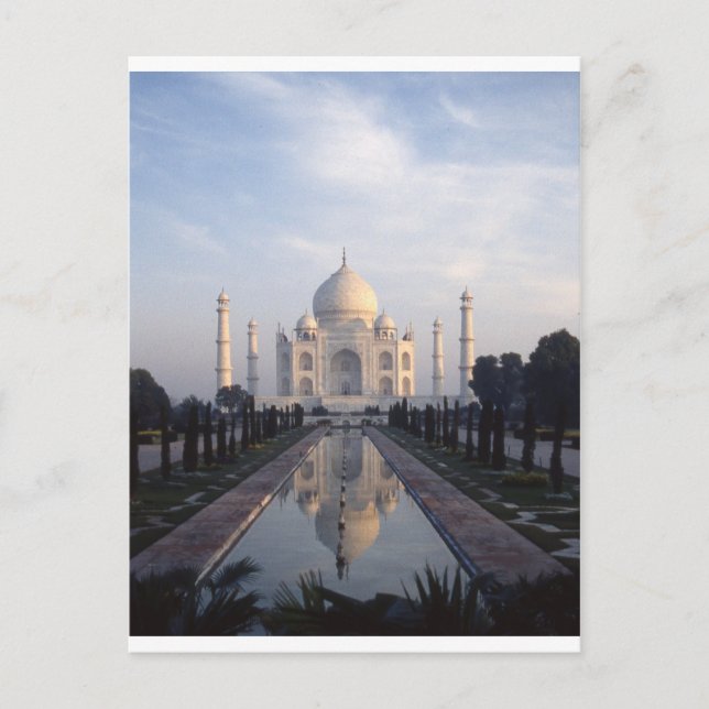 Taj Mahal Reflection in Agra, Uttar Pradesh, Indie Postkarte (Vorderseite)