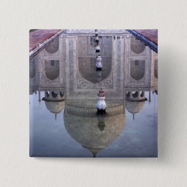 Taj Mahal Reflexion, Agra, Uttar Pradesh, Button (Vorderseite)