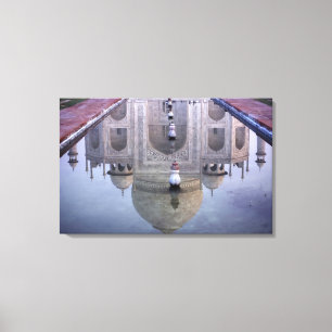 Taj Mahal Reflexion, Agra, Uttar Pradesh, Leinwanddruck