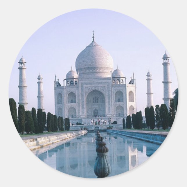 Taj Mahal Runder Aufkleber (Vorderseite)