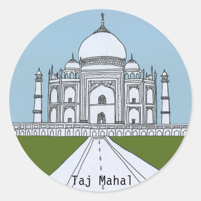 Taj Mahal Runder Aufkleber (Vorderseite)