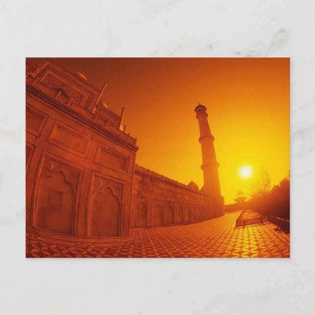 Taj Mahal Sunset Postkarte (Vorderseite)