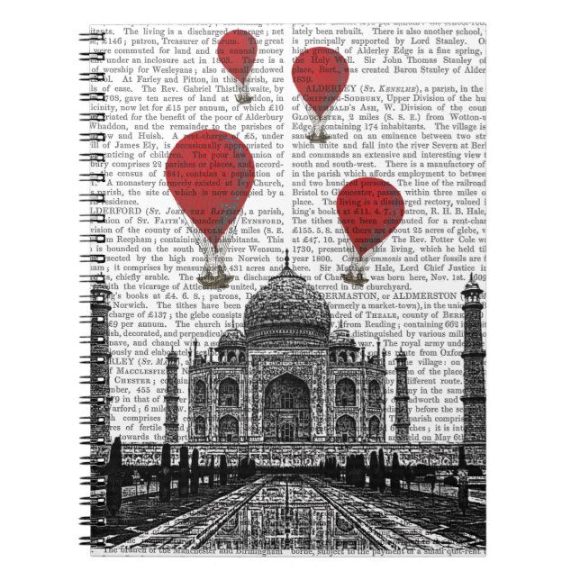 Taj Mahal und Red Hot Air Balloons Notizblock (Vorderseite)