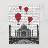 Taj Mahal und Red Hot Air Balloons