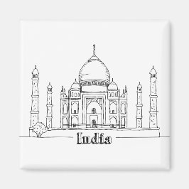 Taj Mahal Vacation Zeichnend Urlaub Kunst Reisen Magnet