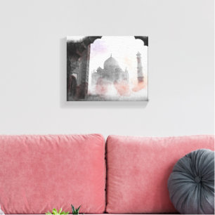 Taj Mahal Vintage Travel Canvas Print - Retro Art Leinwanddruck
