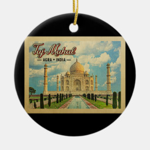 Taj Mahal Vintage Travel Indien Keramik Ornament