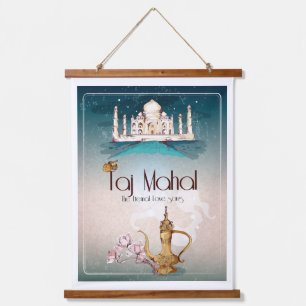 Taj Mahal Wandteppich Mit Holzrahmen