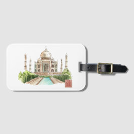 Taj Mahal Watercolor Art Printing Ikonische indisc Gepäckanhänger