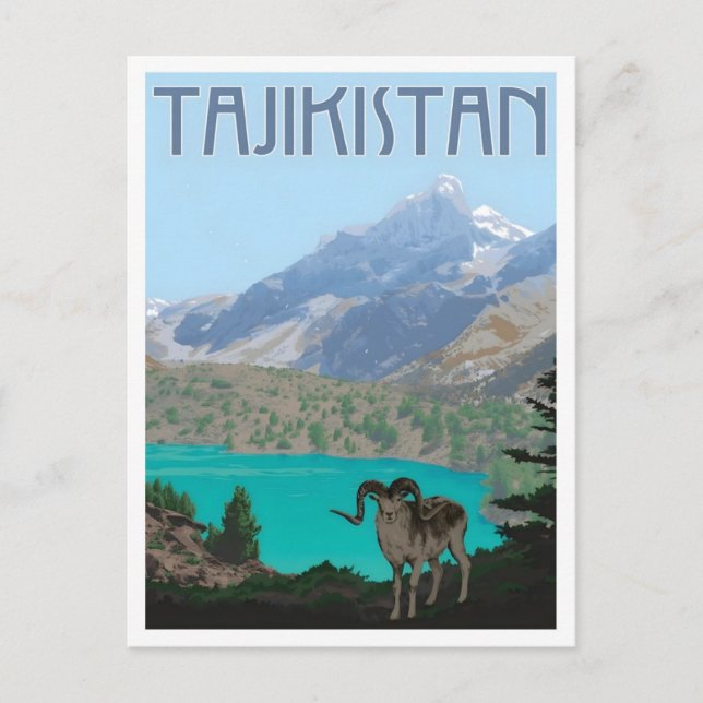 Tajikistan Vintage Travel  Postkarte (Vorderseite)