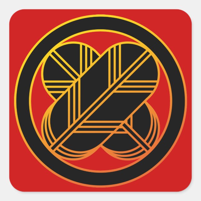 Taka1(Gold Line） Quadratischer Aufkleber (Vorderseite)