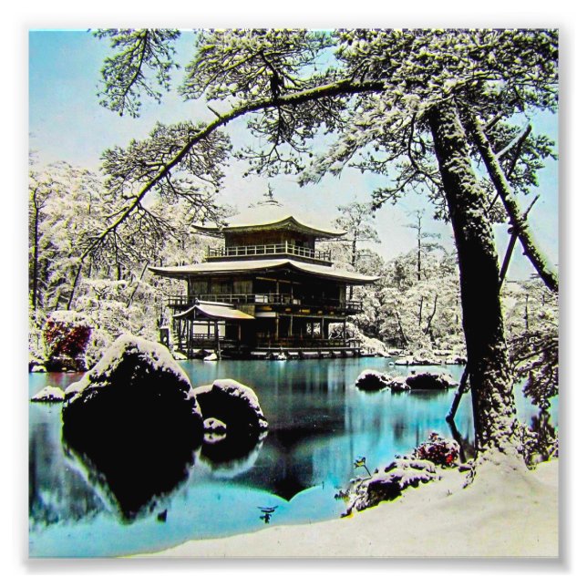 TAKAGI Glass Magic Lantern Slide KINKAKUJI GARDENS Fotodruck (Vorne)
