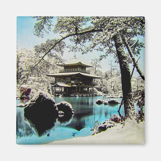 TAKAGI Glass Magic Lantern Slide KINKAKUJI GARDENS Magnet (Vorne)