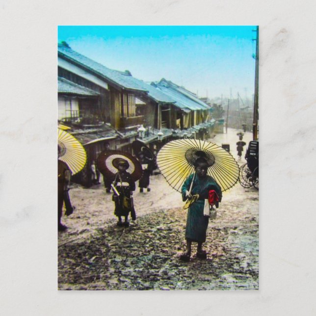 TAKAGI Glass Magic Lantern Slide School Children Postkarte (Vorderseite)