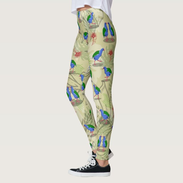 Takahe NZ / Aotearoa-Vögel Muster Leggings (Links)