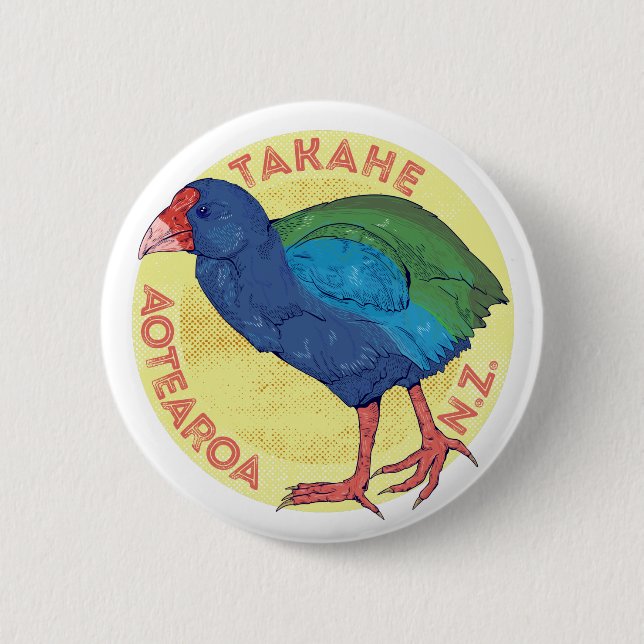 Takahe NZ-Vogel Button (Vorderseite)