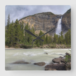 Takakkaw Falls in British Columbia Kanada Quadratische Wanduhr