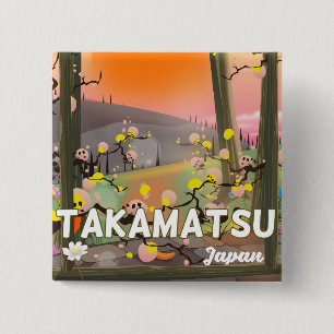 Takamatsu Japan Reiseplakat Button