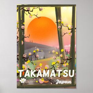 Takamatsu japan Reiseplakat Poster