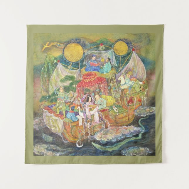 Takarabune: The Treasure Ship of Good Fortune  Wandteppich (Vorderseite)