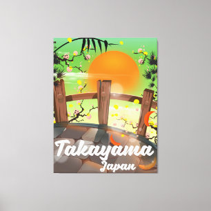 Takayama Japanische Blütenplakat. Leinwanddruck
