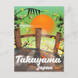 Takayama japanisches Blütenposter. Postkarte