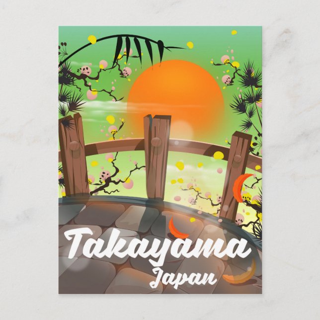 Takayama japanisches Blütenposter. Postkarte (Vorderseite)