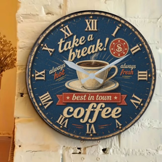Take a Break Coffee Große Wanduhr (Von Creator hochgeladen)