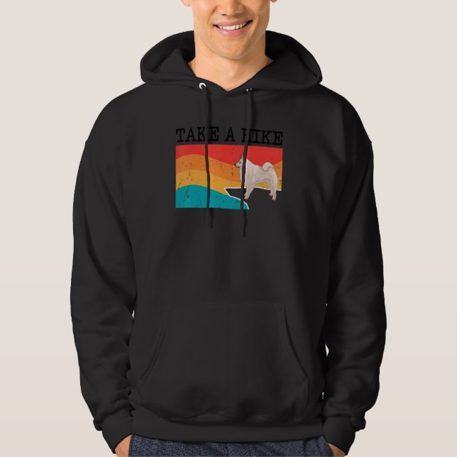 Take A Hike American Eskimo Dog Graphic Hiking Hoodie (Vorderseite)