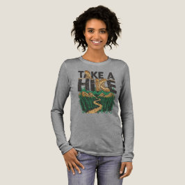 Take a Hike – Funny Hiking Quote with Boot Tri-Blend Shirt