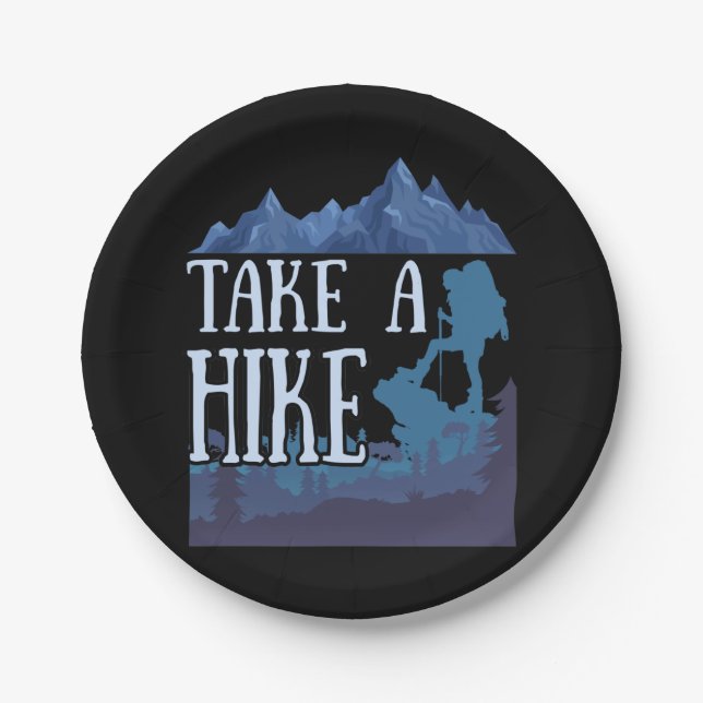 Take a Hike I love Hiking camping Pappteller (Vorderseite)