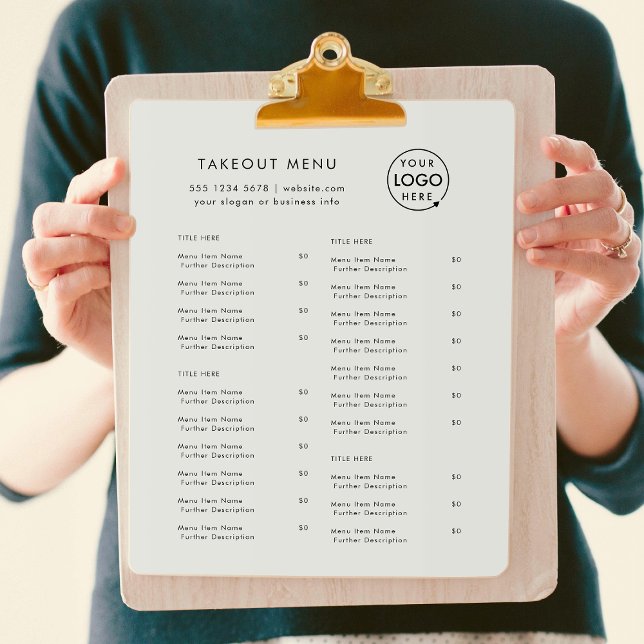 Take-Away | Menü für das Restaurant mit grauem Log (Von Creator hochgeladen)